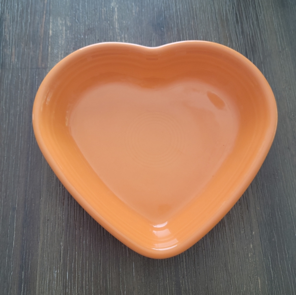 Fiestaware Orange Heart Shaped Serving Bowl